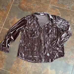Maurices Velvet Button Down Shirt